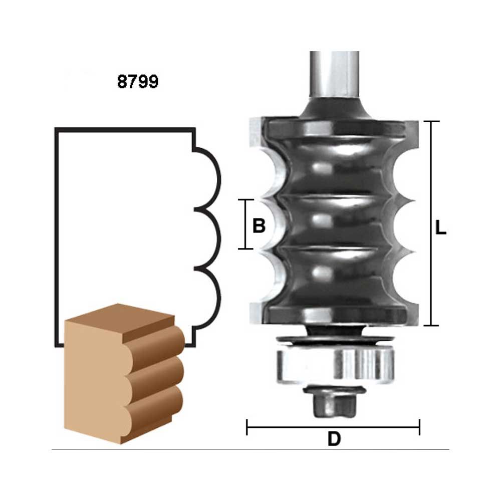 Multi-Bead/Reed Bit, 1/2"Shank