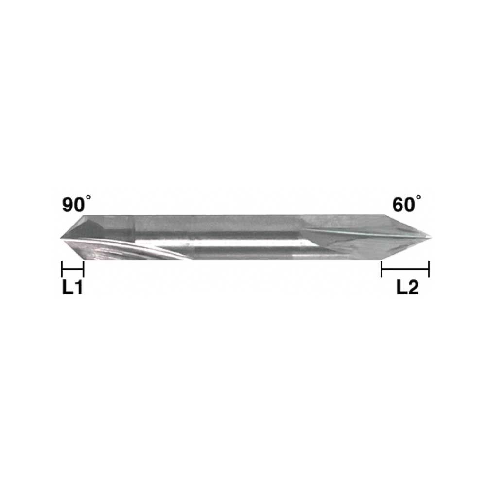 V-Groove  Dbl End 60/90 Deg. X 1/4" Shank