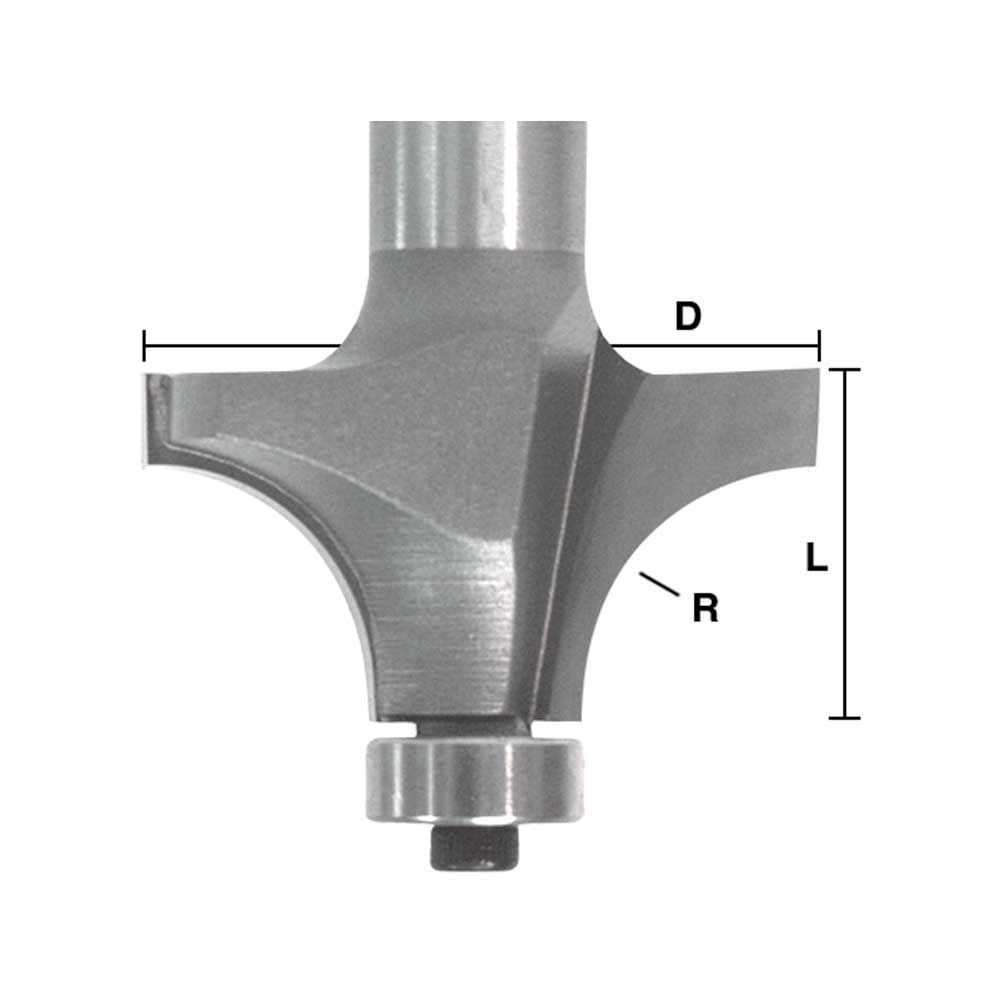 Roundover 7/8"Radius X 1/2" Shank - (Freud 34-130)