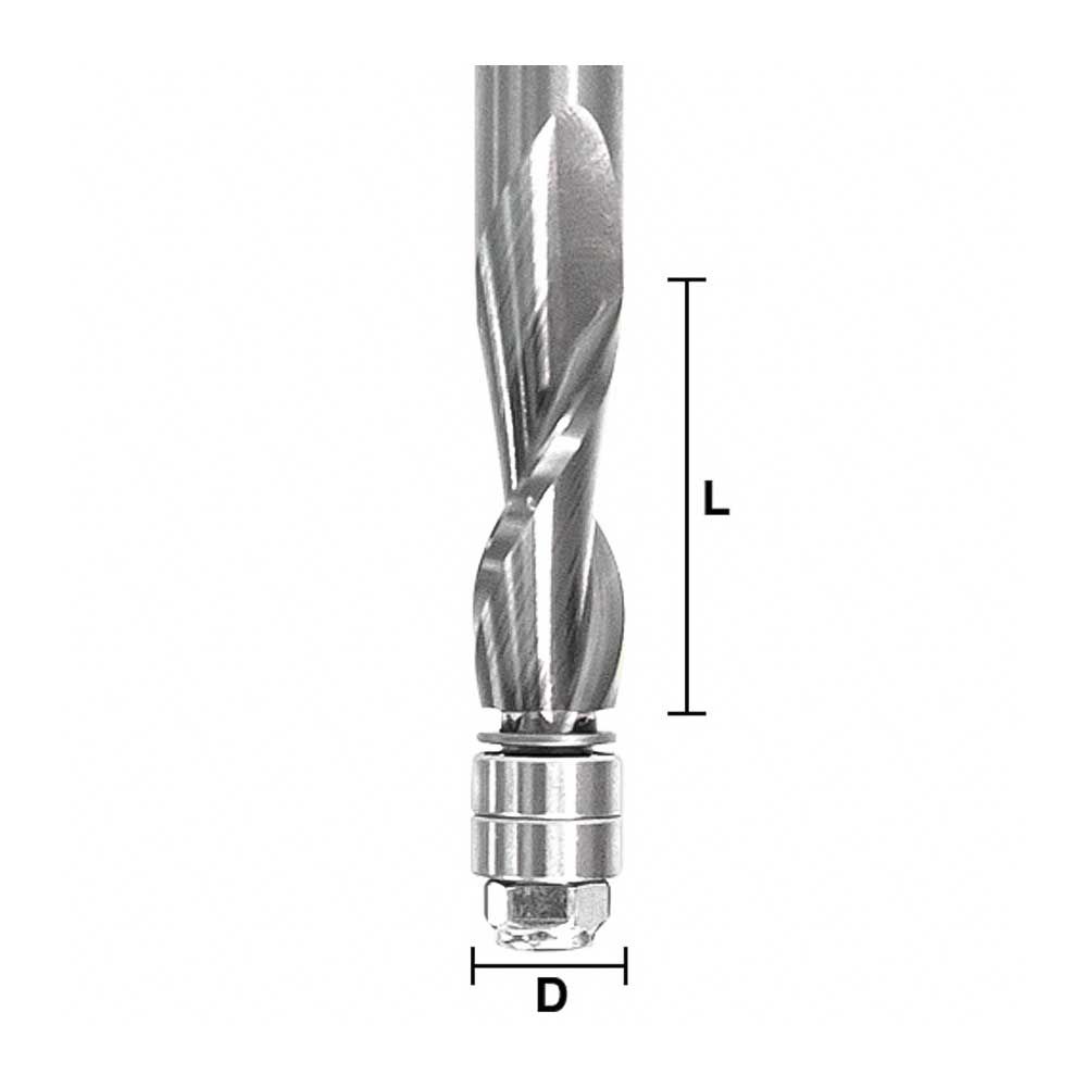 Spiral Flush Trim Down 1/4 X 1 X 1/4" Shank