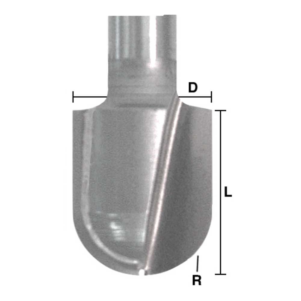 Round Nose 3/8 X 1/2 X 1/4"Shank-2-3/8 OAL - (Freud 18-106)