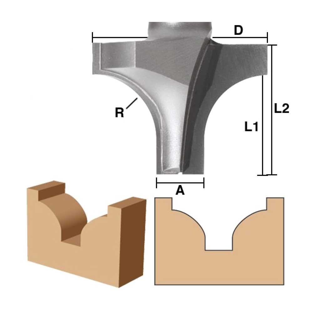Plunge Roundover 1/4" Radius X  1/2"Shank