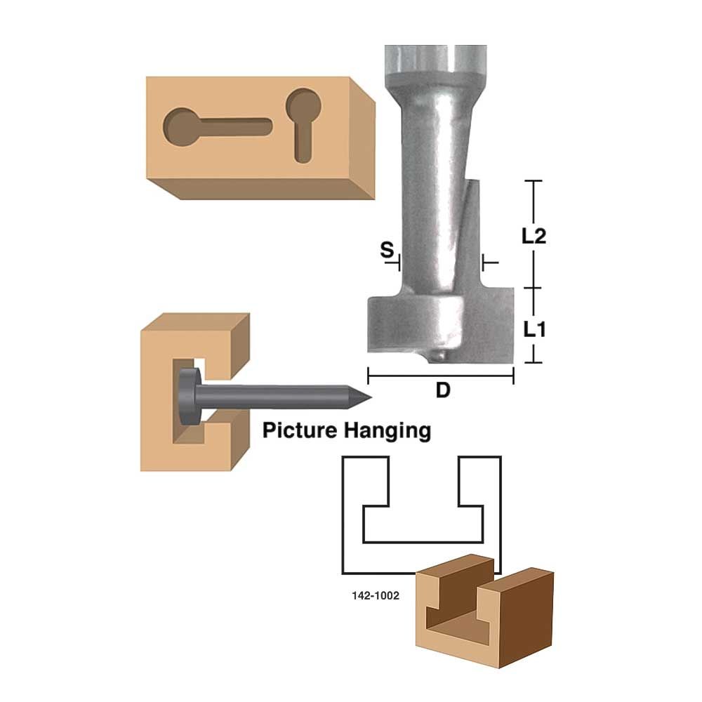 Picture Hanging/Keyhole 5/8" X 1/4" Shank - (Freud 70-104)