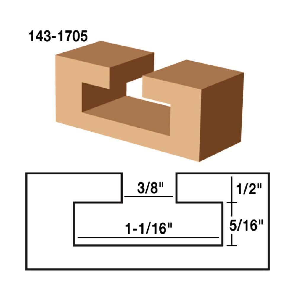 Slat Wall 1-1/16 X 1/2" Shank