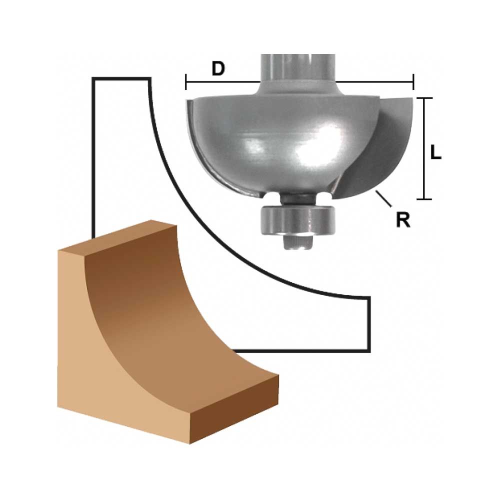 Cove 3/4" Radius X 1/2" Shank - (Freud 30-108)