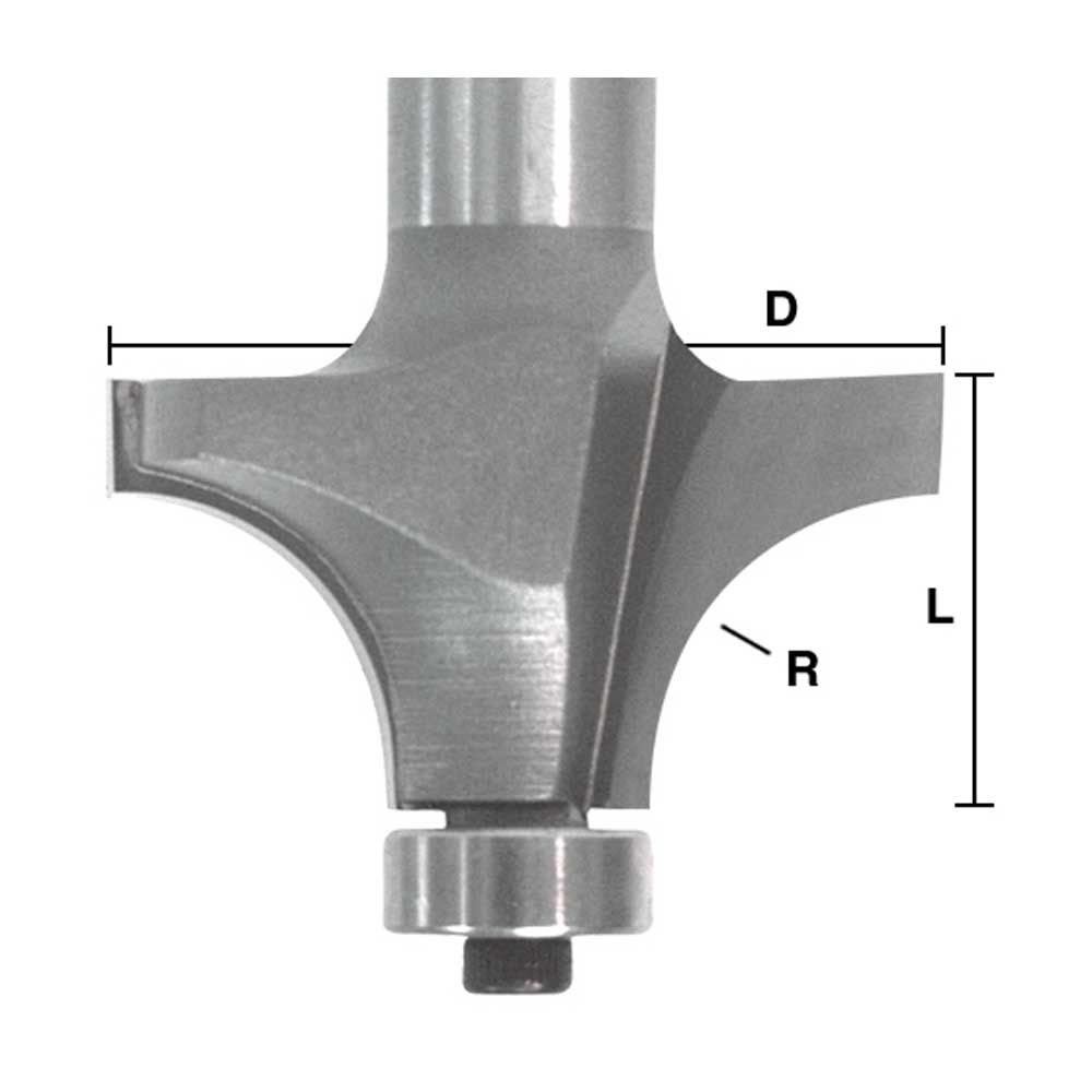 Roundover 3/8"Radius X 1/4" Shank - (Freud 34-114)