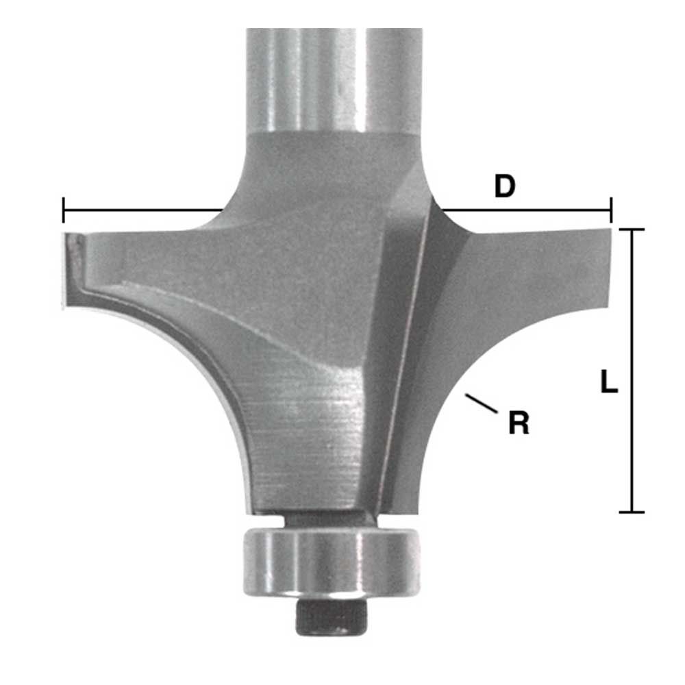 Roundover 1" Radius X 1/2" Shank - (Freud 34-132)