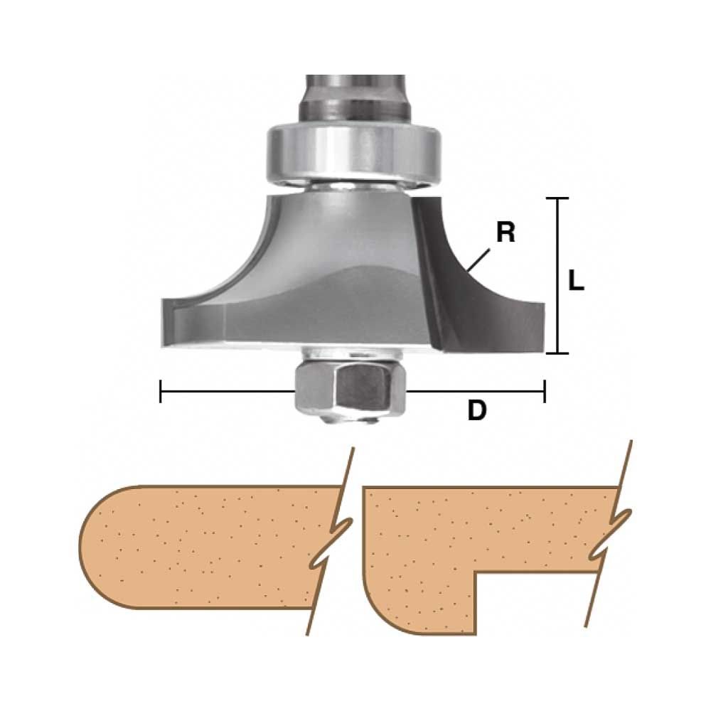Roundunder  1/4"Radius  X 1/2" Shank