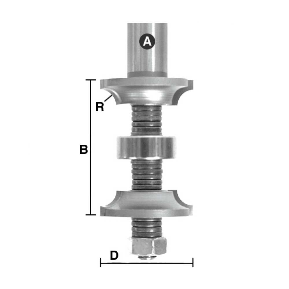 Double Round Asembly 3/16"Radius X 1/2" Shank