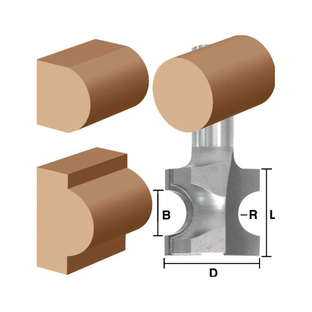 Bull Nose 3/8 X 1/4" Shank