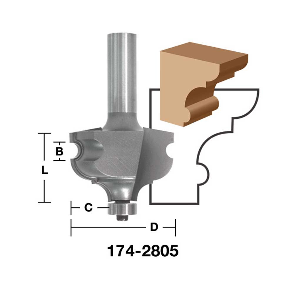 French Provincial Molding Bit 1-1/8"
