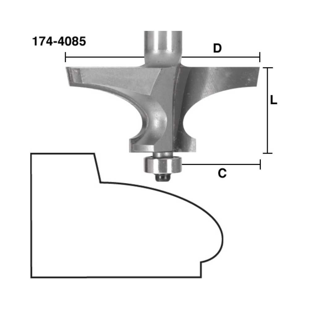 Thumbnail - Bevel W/ Radius 1" X 1/2" Shk