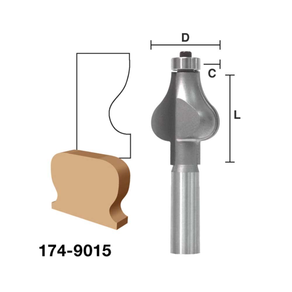 Handrail Undercutter  1/2"Shank