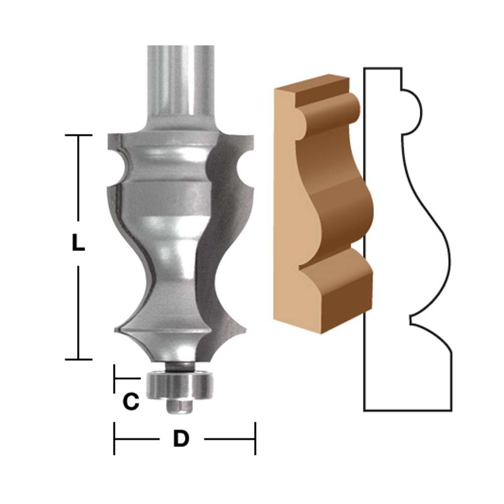 Molding Bit 1-5/8" X 1/2" Shank