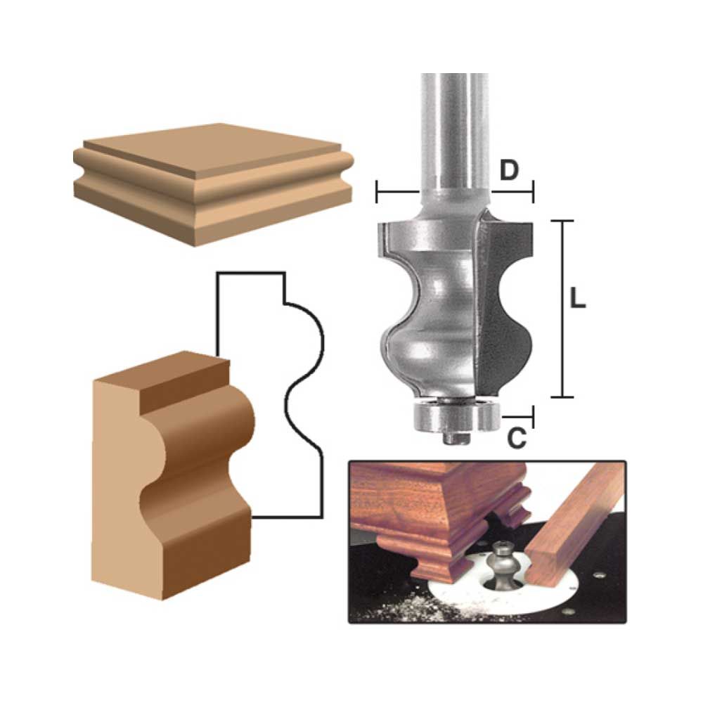 Ogee Bracket Foot Mold-1-1/4" X 1/2"Shank