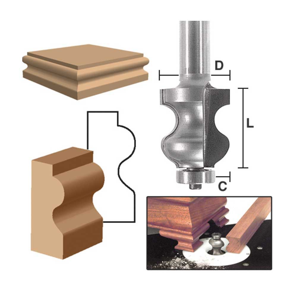 Ogee Bracket Foot Mold-2" X 1/2"Shk