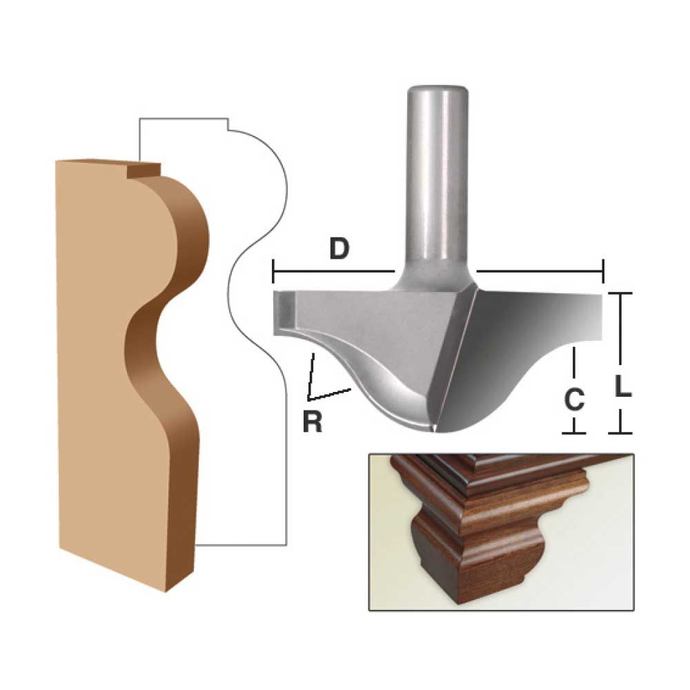 Ogee Foot Mold 5/8"R-1/2"Shk
