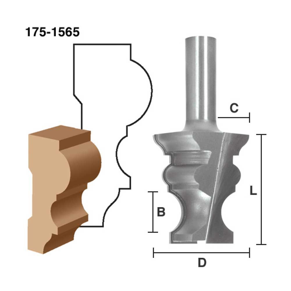 Chair Rail Bit 1/2" Shank