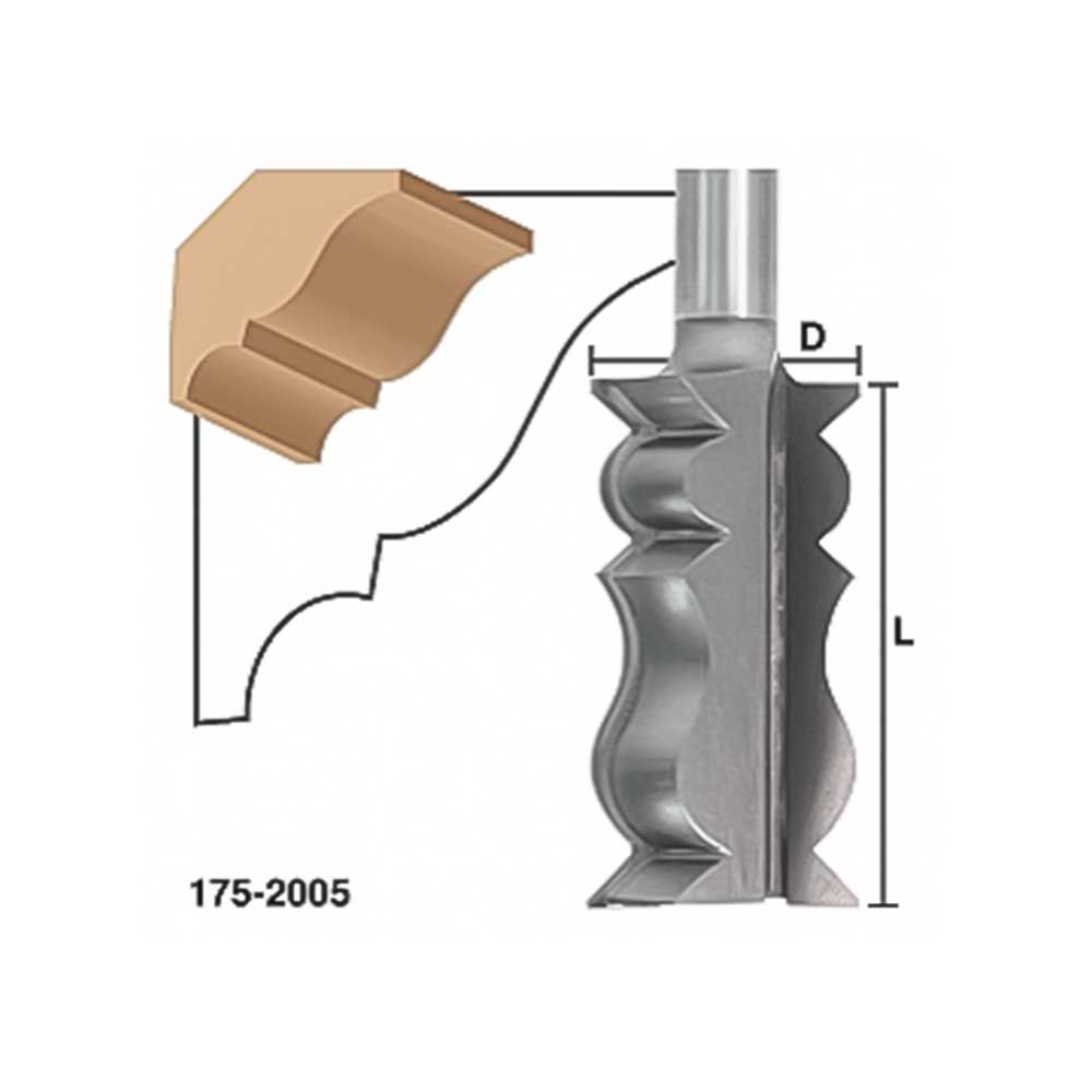 Crown Mold 2-1/4" X 1/2" Shank