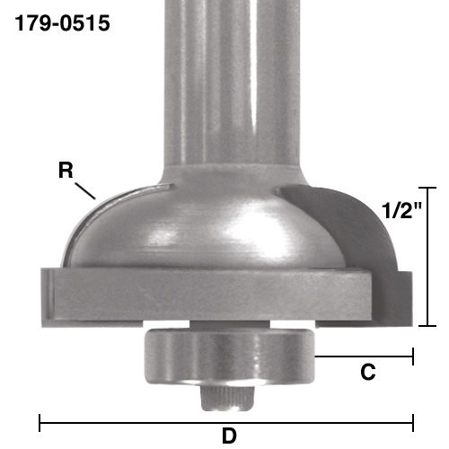 Glass Door Rail Bit - 5/16" Radius