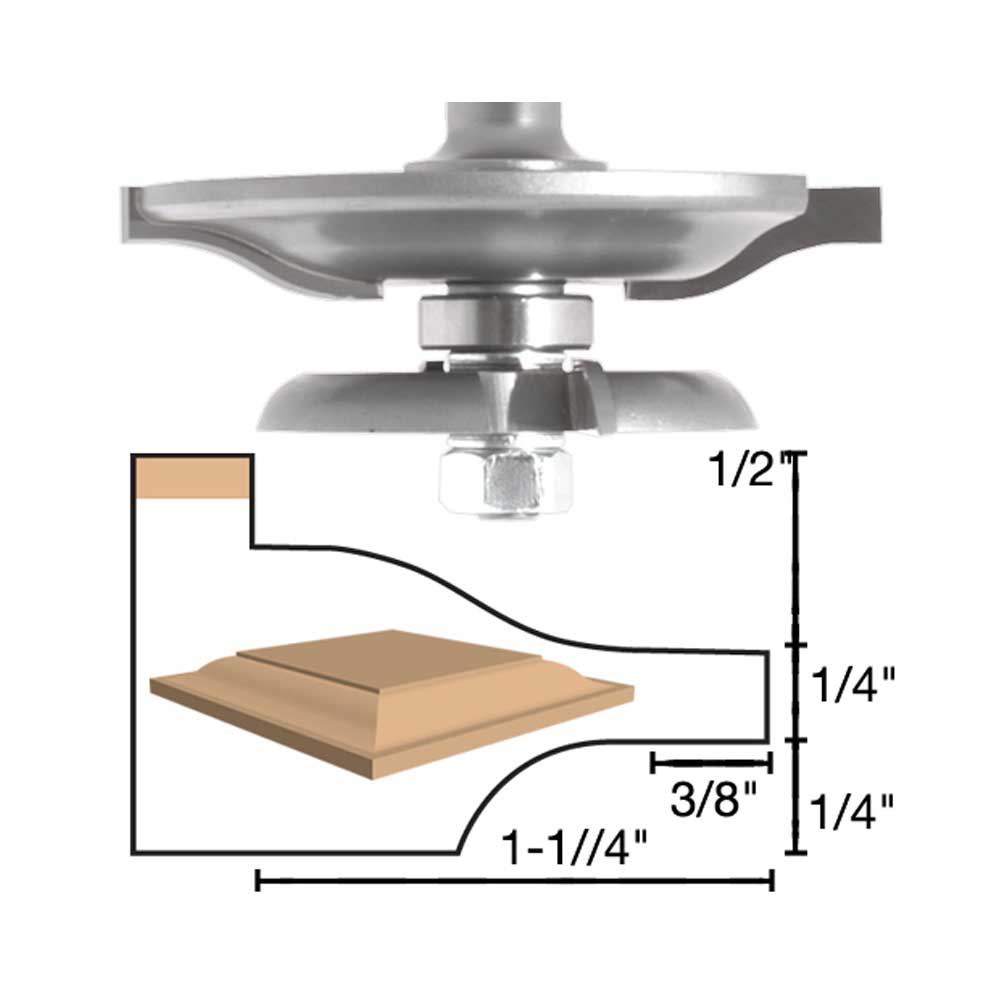 Panel Raiser Ogee W/Back Cutter  1/2" Shk