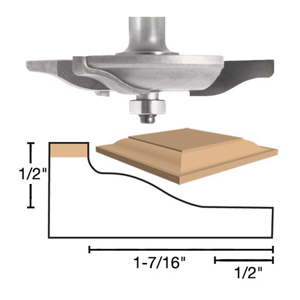 Panel Raiser 3 Wing Ogee  Rd X 1/2" Shank