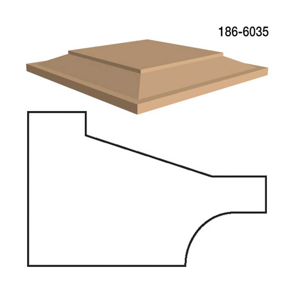 Panel Raiser 3-WING w/BC Bevel  1/2" Shank