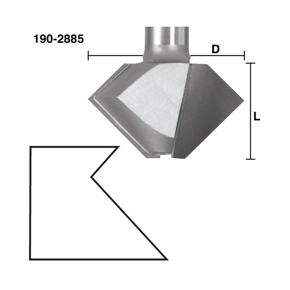 Glue Joint - 8 Side  X 1/2" Shank