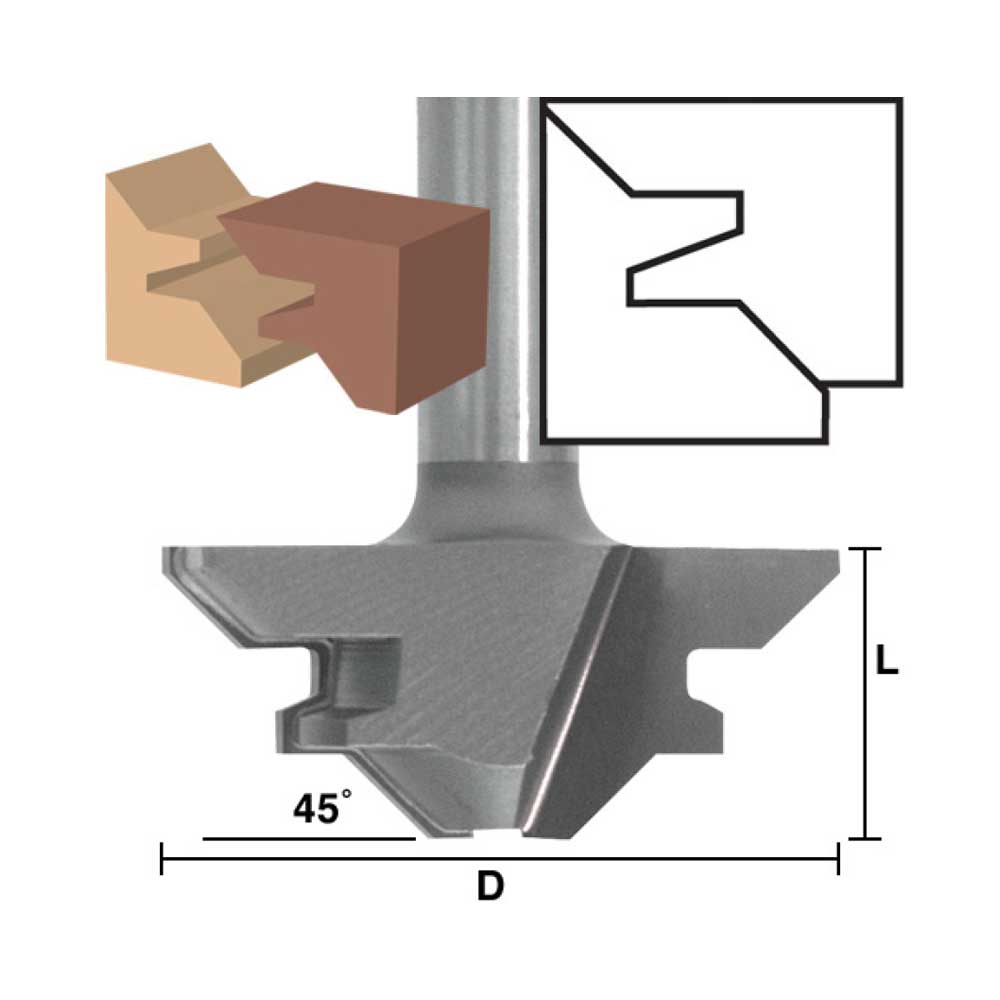 Lock Mitre 3/8-1/2" Stock X 1/4" Shk