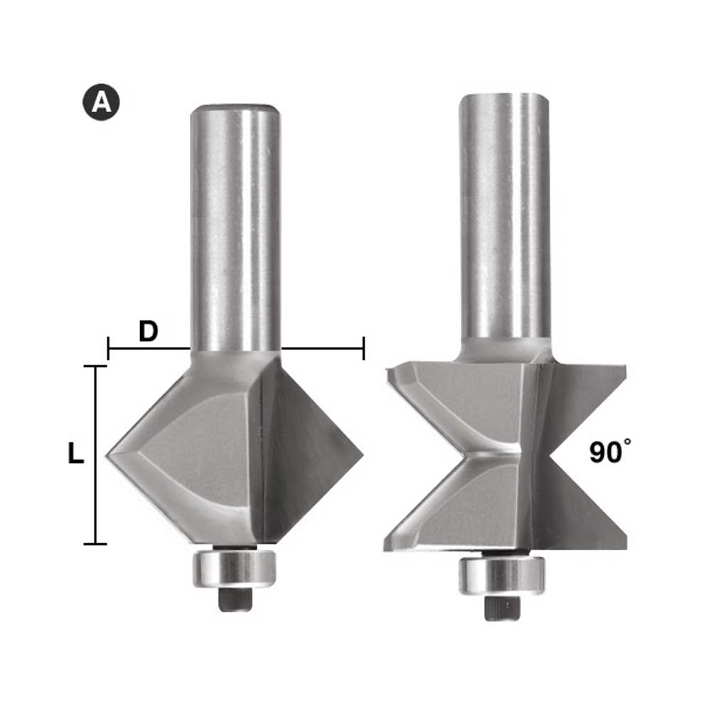 2 Piece V-Groove Edge Band Set - 1" X 1/2" Shank
