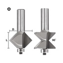 2 Piece V-Groove Edge Band Set - 1" X 1/2" Shank