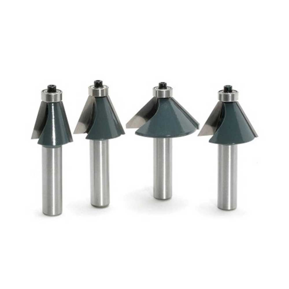 4 pc Chamfer Bit Set,1/2"Shank