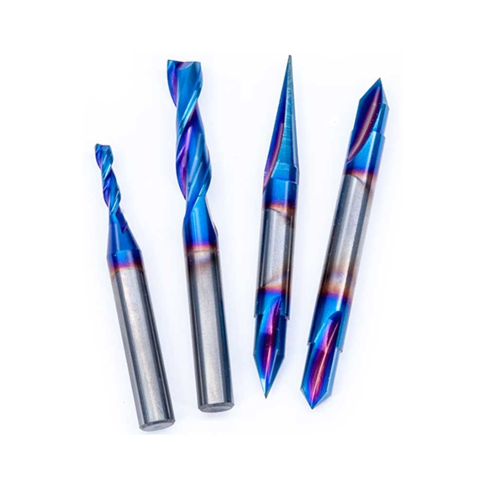 4pc Blue Ice CNC Set,1/4"Shank Downcut