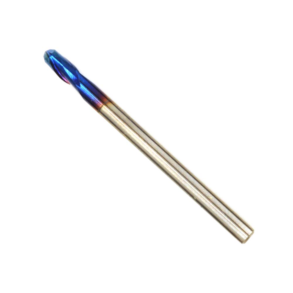 10pc set of #19003 Blue Ice 1/8 Diameter Ball Nose Spiral Bit 1/4" Cut