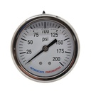 Oil Filled Pressure Gauge 2.5", 1/4" NPT Rear Mount- 200 PSI