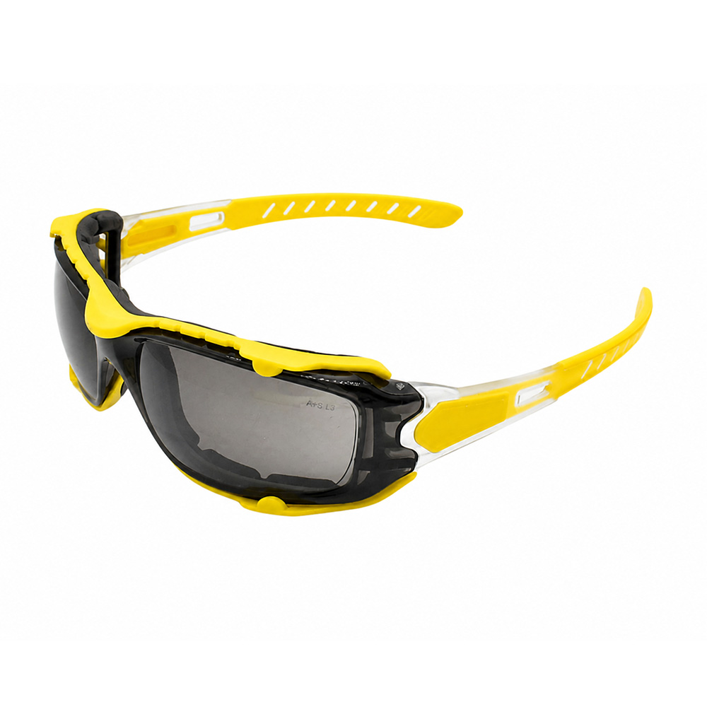 Full-Seal Safety Glasses with Category 3 Smoke Lens & Removable Gasket - Yellow