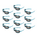 Full-Seal Safety Glasses with Category 3 Smoke Lens & Removable Gasket - Blue (10/Box)