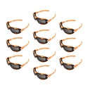 Full-Seal Safety Glasses with Category 3 Smoke Lens & Removable Gasket - Orange (10/Box)