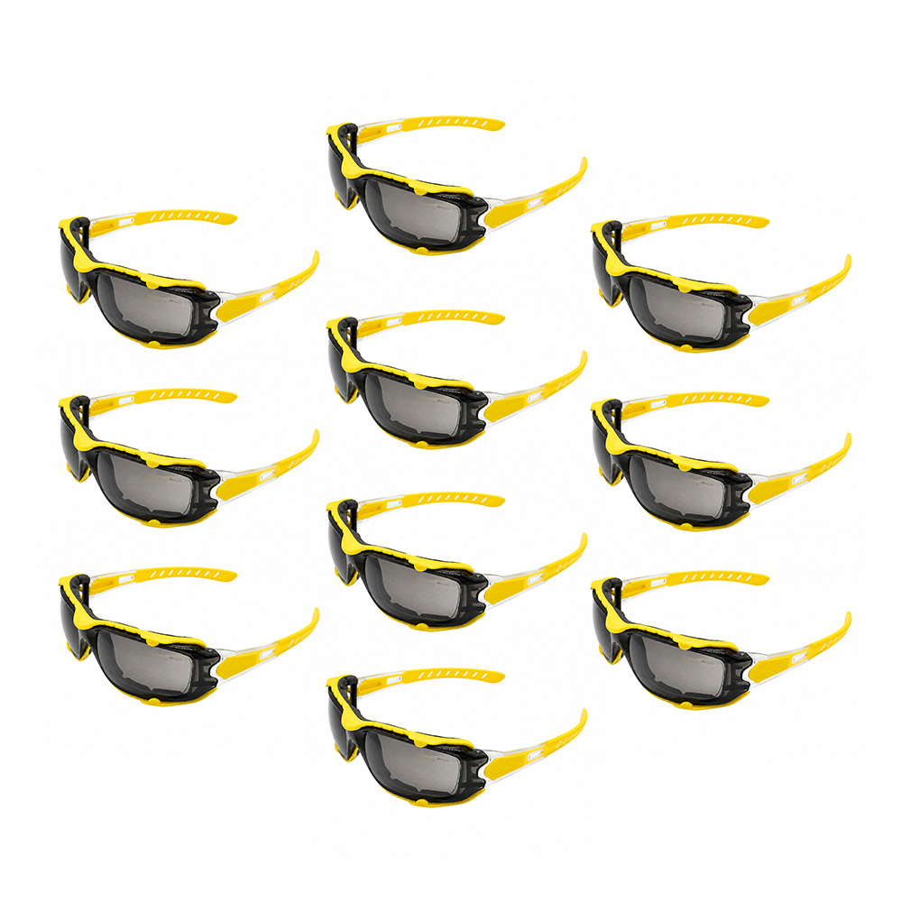 Full-Seal Safety Glasses with Category 3 Smoke Lens & Removable Gasket - Yellow (10/Box)