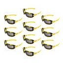 Full-Seal Safety Glasses with Category 3 Smoke Lens & Removable Gasket - Yellow (10/Box)