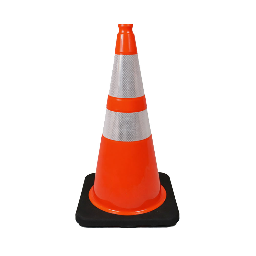 28" PVC 10lbs Traffic Cone with Reflective Tape - Orange