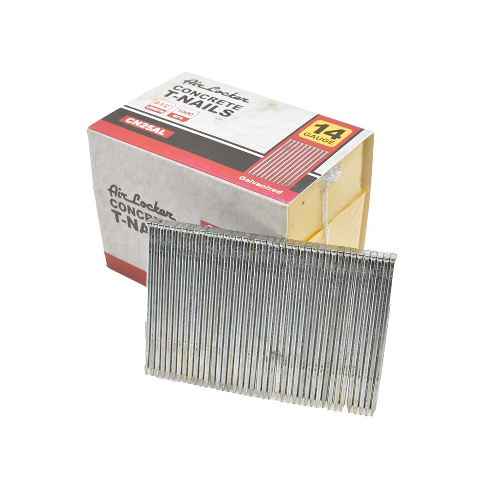 14 Gauge Concrete T-Nails for Concrete Nailers 2-1/2  Inch Smooth Shank (1000 per Pack)