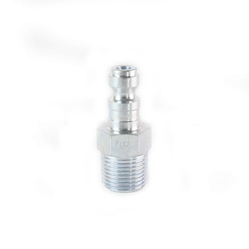 1/4" x 3/8" MPT Auto Coupler Plug - Silver - 25 Pack
