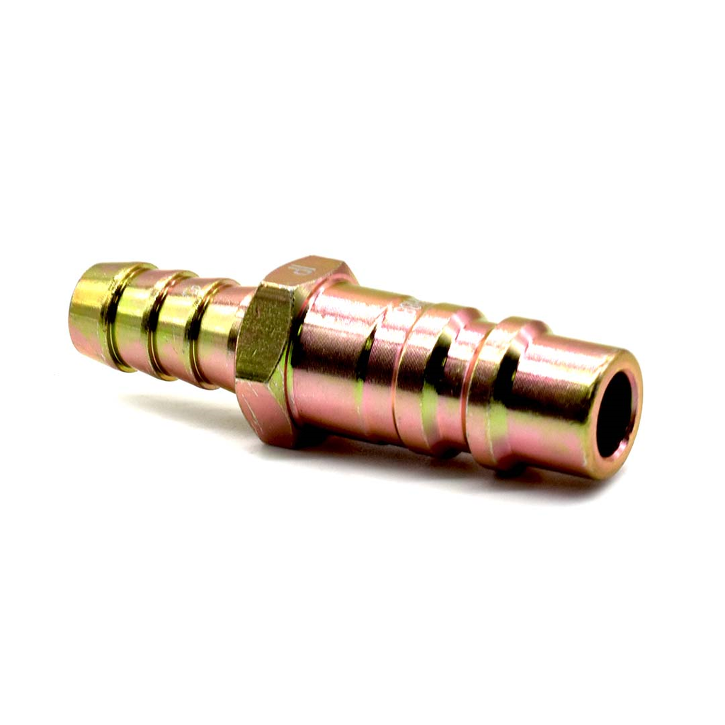 1/2” industrial yellow Steel plug with 1/2” Barb - 100 Pack Bulk