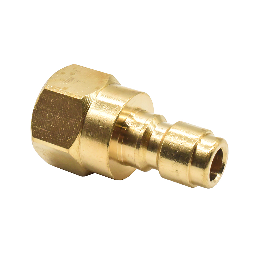 1/4" x 1/4" FPT Straight Through Brass Coupler Plug 
 - 100 Pack Bulk