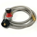 Propane regulator assembly with 6 ft steel braided hose and fitting (WRP-6)