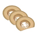 63mm Semi- Circular Carbide RASP, 8mm Offset Mount For a Perfect Flush Sanding / Grinding  Compatible with Fein Multimaster, Dremel, Bosch, Craftsman, Ridgid Oscillating Tools  / 3pk
