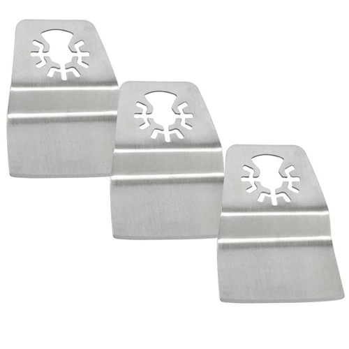 52mm Flush Cut (8mm Offset Mount) Stainless Steel Scraper  Compatible with Fein Multimaster, Dremel, Bosch, Craftsman, Ridgid Oscillating Tools  / 3pk
