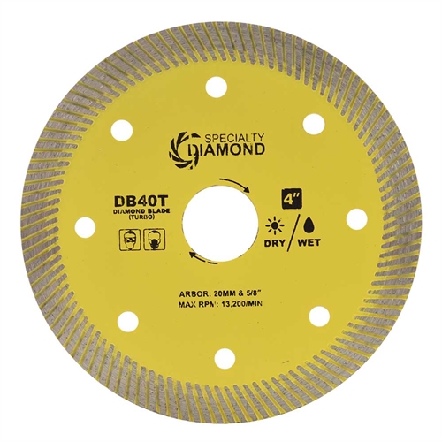 4" High Performance General Purpose Dry or Wet Cutting Turbo Diamond Blade - 2/Pk