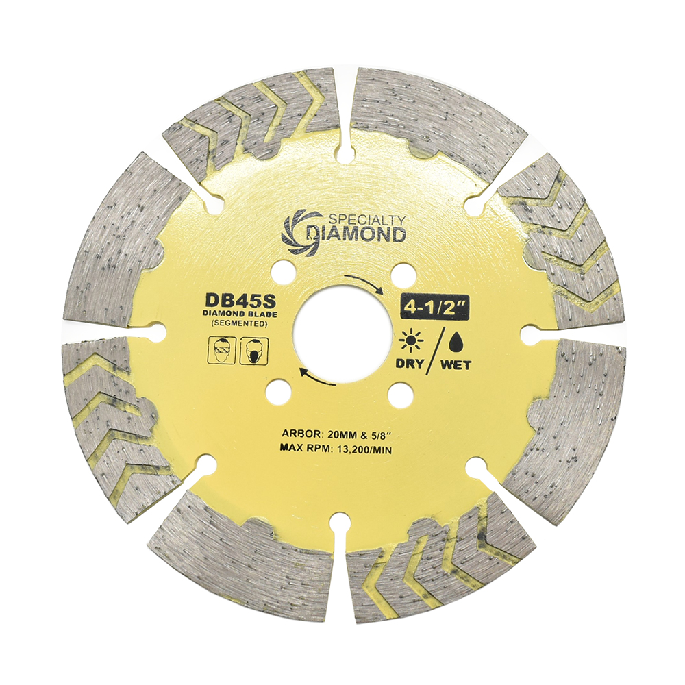 4.5" Segmented Diamond Blade  20mm (0.78") Arbor with 5/8" Brass Adapter Ring